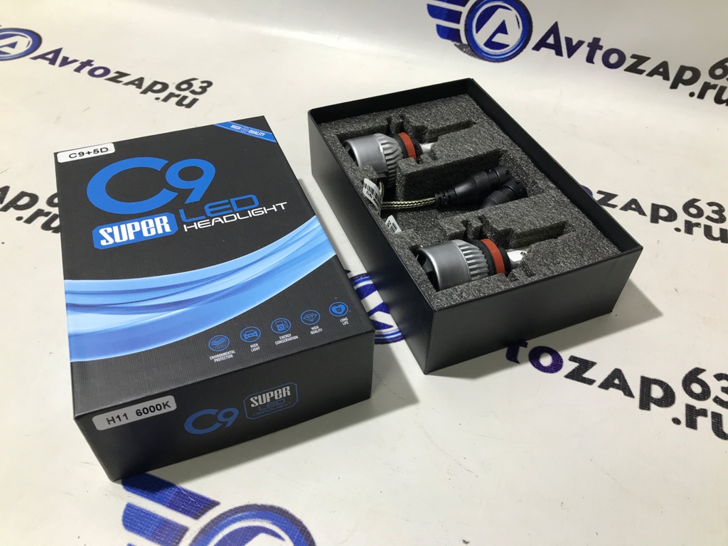 Светодиодные лампы C9 Super LED 6000LM 6000K H11
