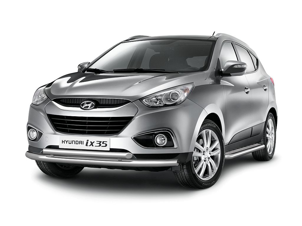 Защита переднего бампера двойная d63-51 на Hyundai ix35