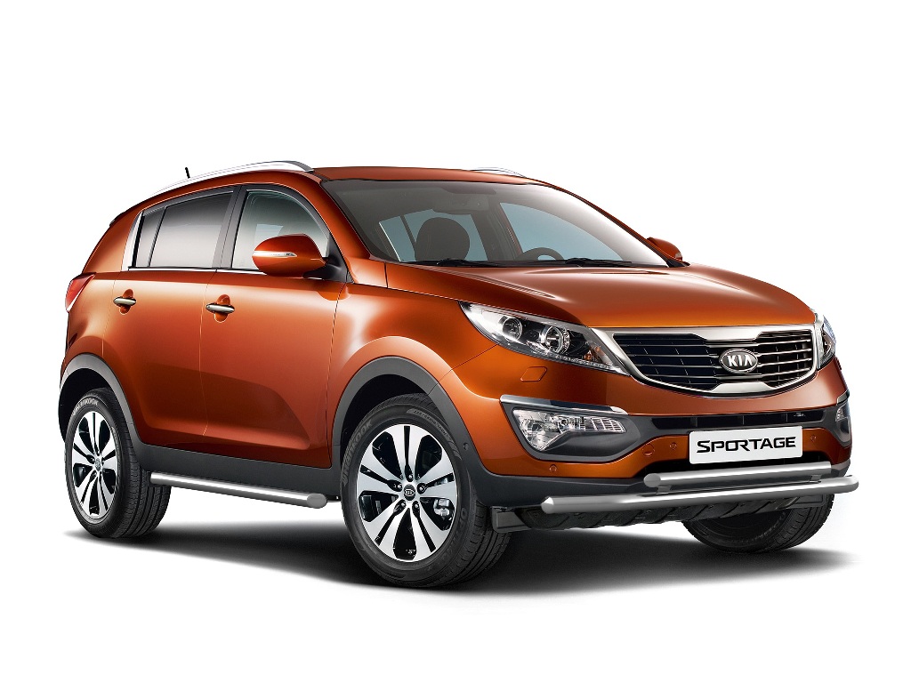 Защита переднего бампера двойная d63 на KIA Sportage