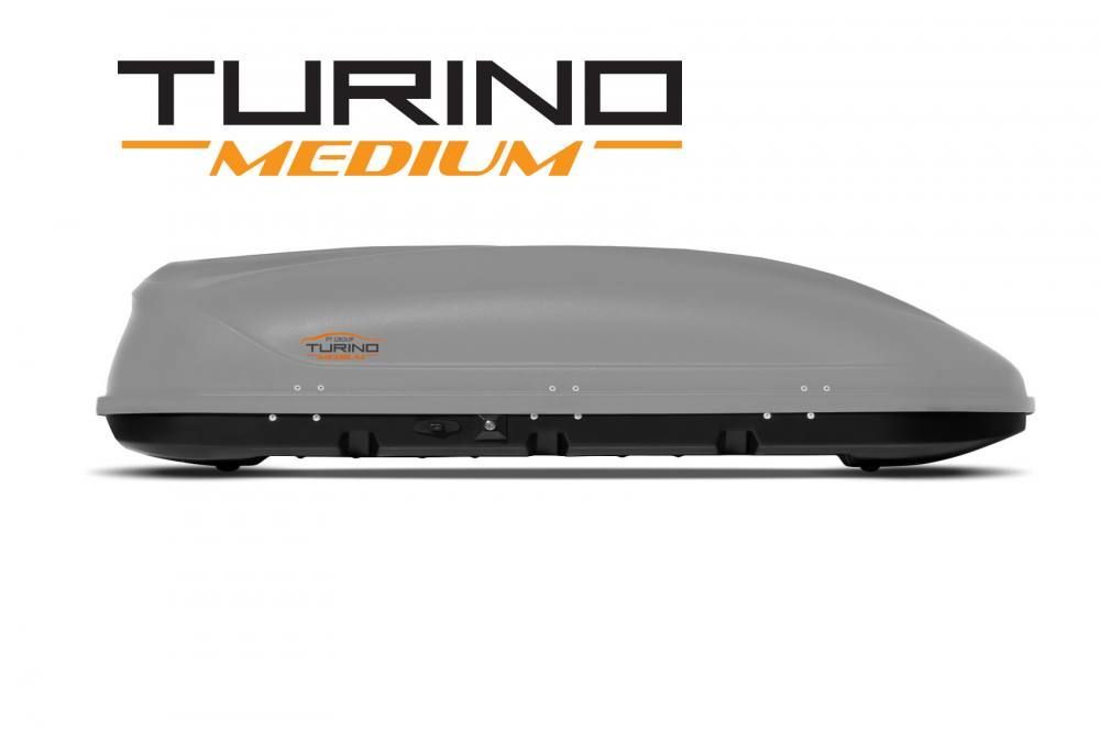 Автобокс на крышу серый Turino Medium (460 л) Аэродинамический