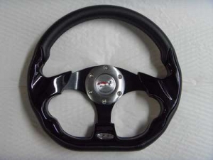 Спортивный руль "Black Wheel" для автомобилей  чёрный.