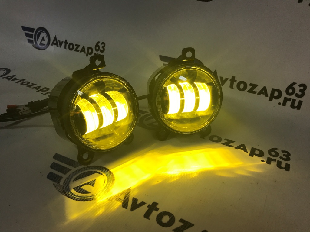 LED ПТФ Sal-Man двухрежимные на  Приора, Шевроле 