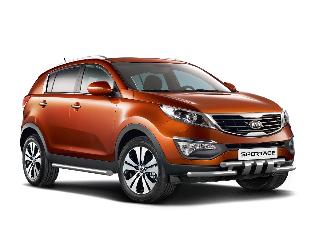 Защита порогов d63 на KIA Sportage