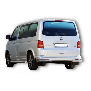 Защита заднего бампера «Уголки двойн.» d63,5, VOLKSWAGEN Transporter, T5 нержавейка.