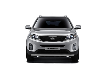 Защита переднего бампера одинарная d63 на KIA Sorento