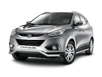 Защита переднего бампера фигурная d63 на Hyundai ix35